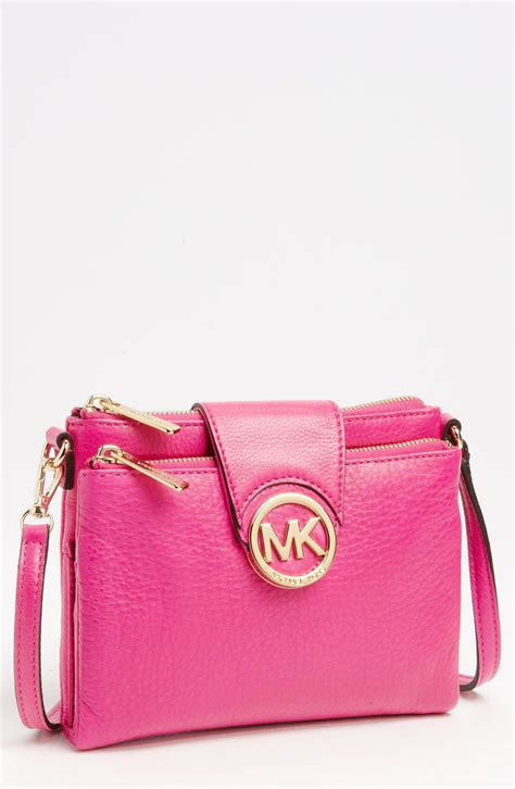 michael kors crossbody pink with silver chain|Michael Kors pink canvas tote.